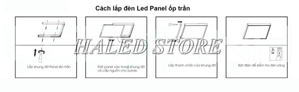 Các bước lắp đèn panel 300x300 ốp trần