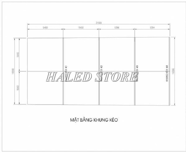 Bản vẽ mặt bằng khung kèo nhà xưởng 200m2