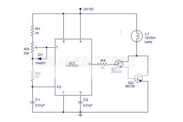 Sơ đồ nguyên lý mạch điều chỉnh độ sáng đèn