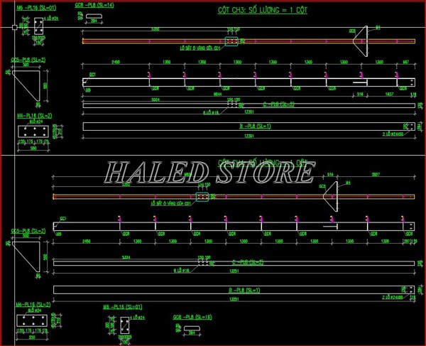 Thiết kế cột nhà xưởng 2 tầng