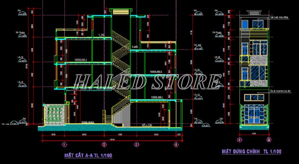 Bản vẽ chi tiết nhà xưởng 3 tầng