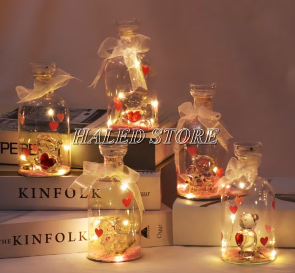 Trang trí bằng đèn lọ thủy tinh