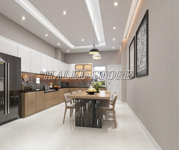 Ứng dụng đèn âm trần chiếu sáng phòng ăn