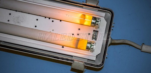 Bóng đèn huỳnh quang bị đỏ 2 đầu 