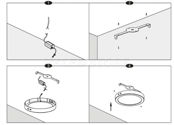 Các bước lắp đặt đèn LED ốp trần cơ bản