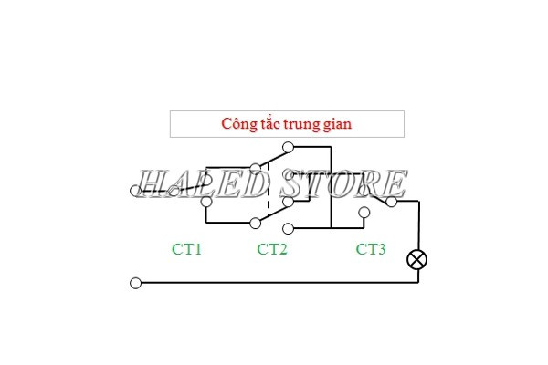 Đấu nối công tắc đảo chiều 3 vị trí