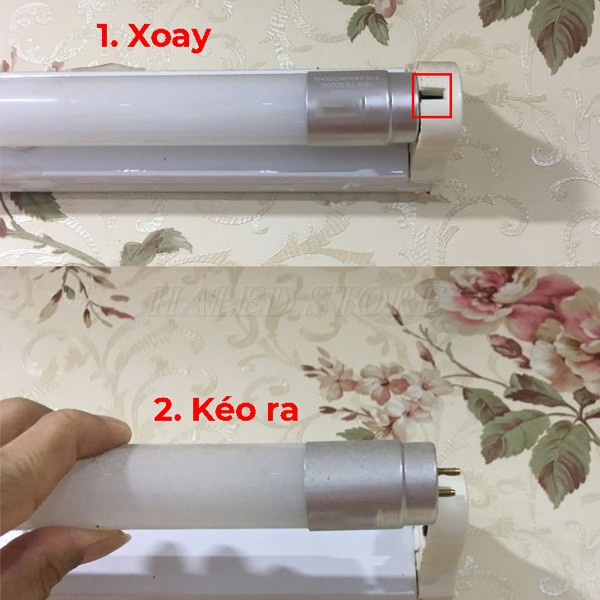 Cách tháo bóng huỳnh quang cũ ra khỏi máng đèn