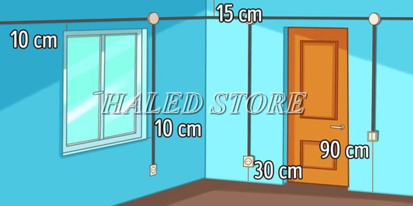 Chiều cao lắp ổ cắm điện phòng khách