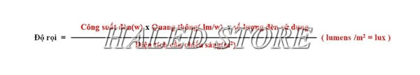 Công thức tính độ rọi tiêu chuẩn của phòng