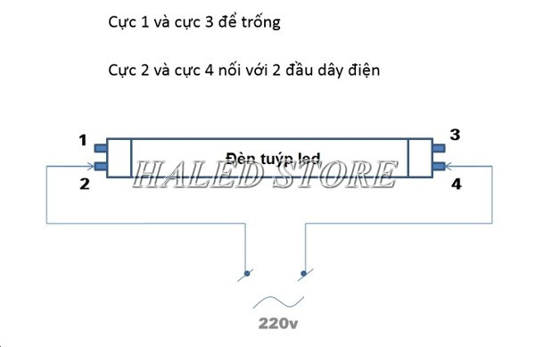 Các bước đấu nối đèn tuýp LED 1m2