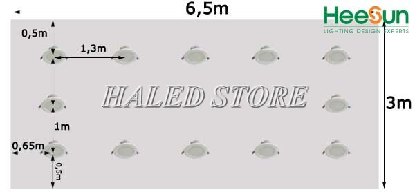 Chiều cao lắp đèn downlight 