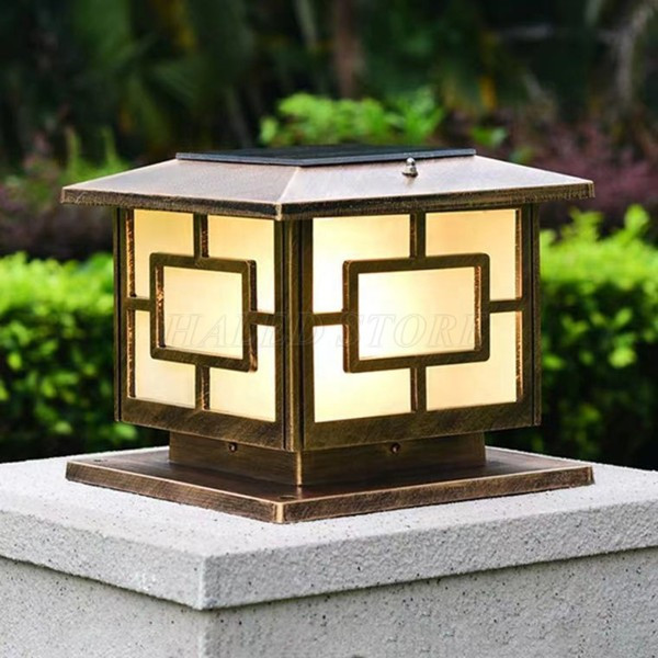 Đèn trụ năng lượng mặt trời HLDAMTTC1-5 tự động sáng vào ban đêm