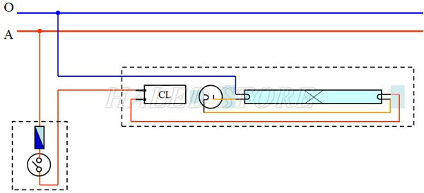 Sơ đồ lắp đặt đèn huỳnh quang đúng kỹ thuật 