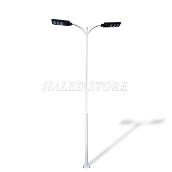 Trụ đèn đường năng lượng mặt trời 2 nhánh