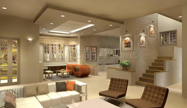 Đèn ốp trần chiếu sáng phòng khách 