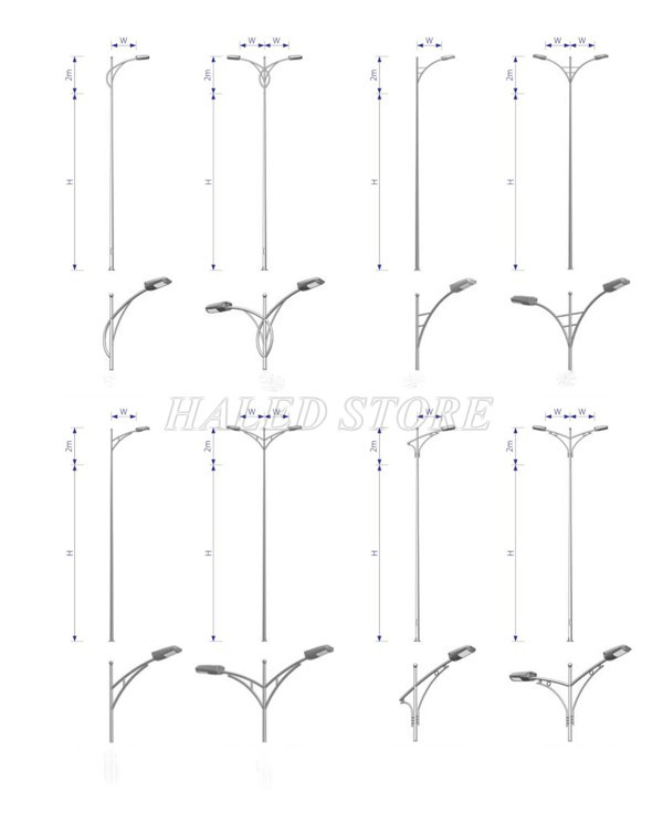 Kiểu dáng cần đèn cột 10m