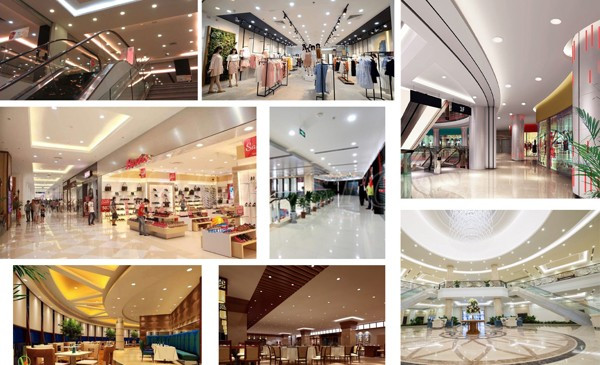 Ứng dụng đèn âm trần chiếu sáng trung tâm thương mại 