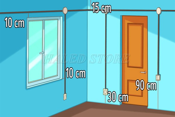 Xác định vị trí của nguồn điện và vị trí đèn LED rọi ray