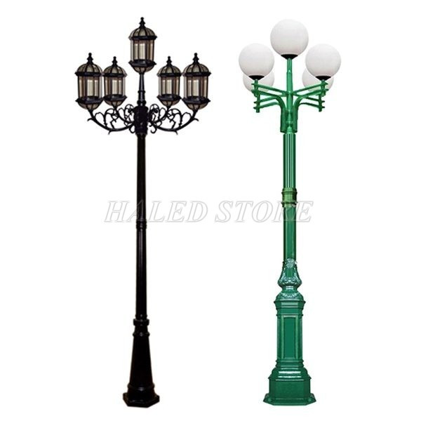 Thiết kế kiểu dáng cột đèn chùm 5 bóng