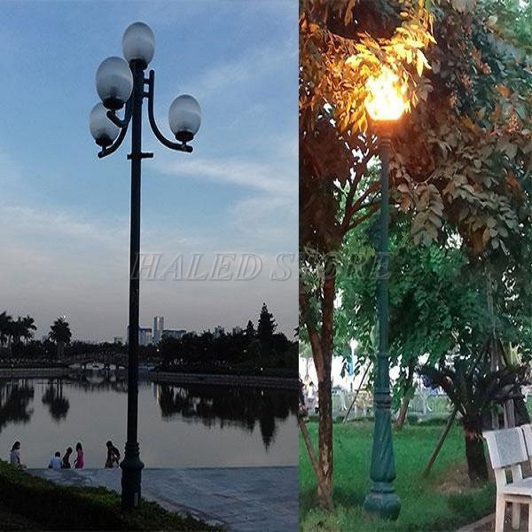 Cột đèn sân vườn Arlequin lắp đặt công viên