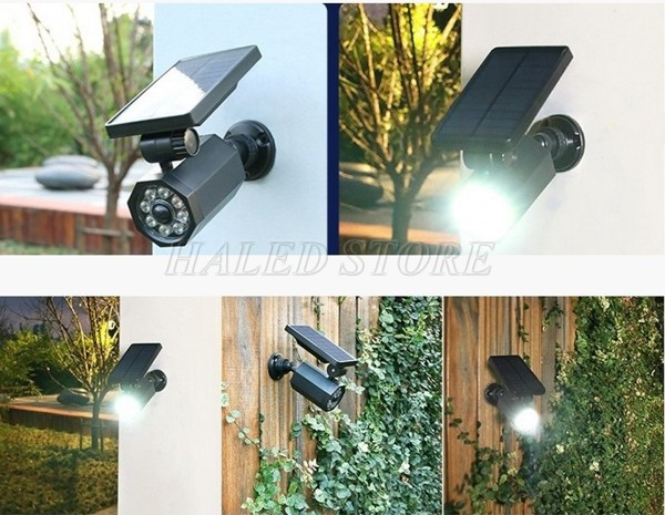 Đèn năng lượng mặt trời giả camera màu đen 