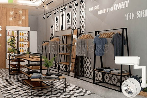 Đèn ray rọi khủyu 30w shop quần áo