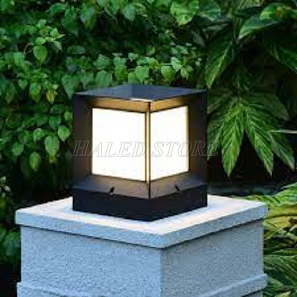 Đèn trụ cổng trang trí ngoài trời hình vuông