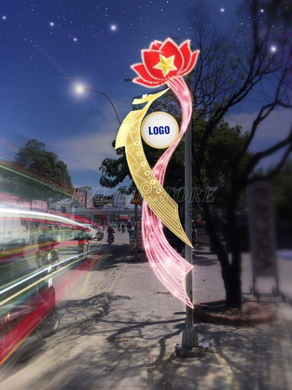 Hoa văn trang trí cột điện đường phố