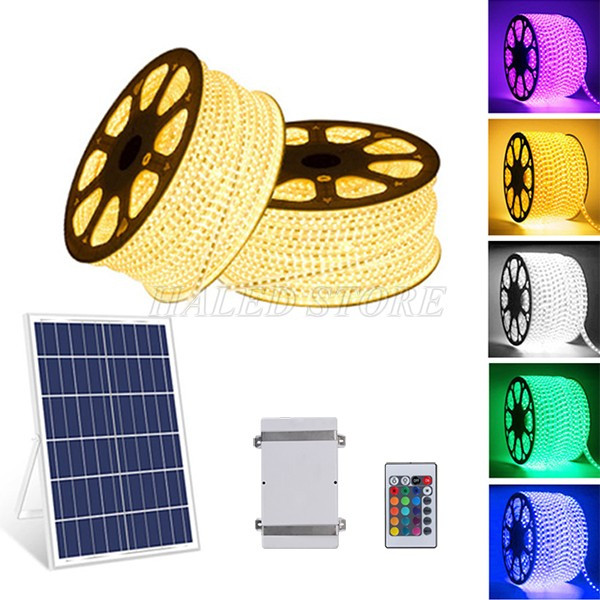 Đèn LED dây năng lượng mặt trời màu vàng