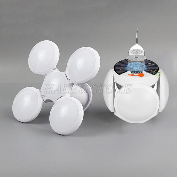 Đèn năng lượng mặt trời 4 cánh 5 bóng 