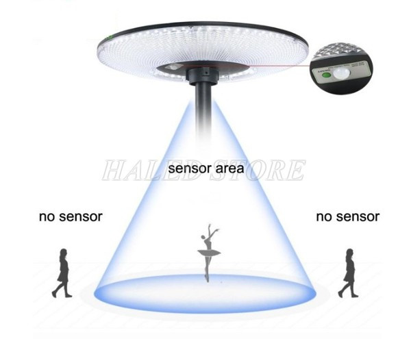 Đèn năng lượng mặt trời đĩa bay cảm biến chuyển động 