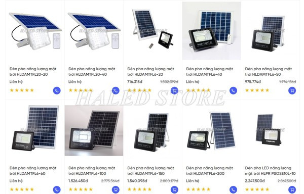 Giá bán tham khảo mẫu đèn pha màu vàng tại HALED STORE