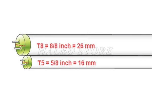 Sự khác nhau giữa bóng đèn tuýp LED T8 và T5 