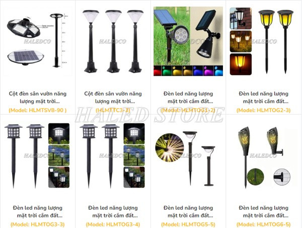 Kiểu dáng đèn sân vườn năng lượng mặt trời HALEDCO