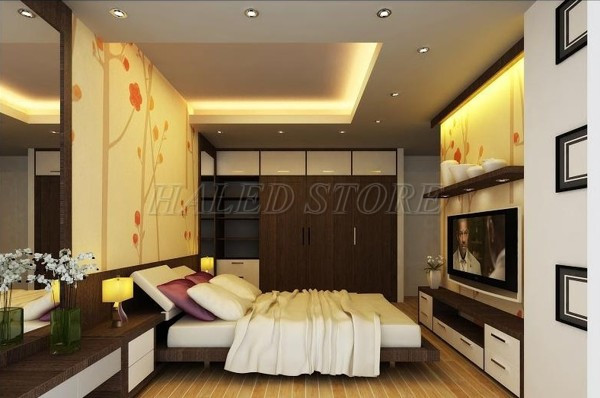 LED dây 3 màu hắt trần phòng ngủ