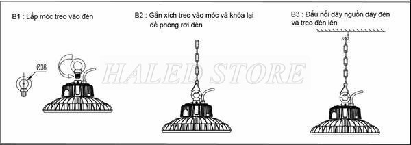 Cách treo đèn nhà xưởng 