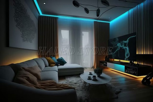 chieu-sang-anh-sang-xanh-duong-cho-phong-khach