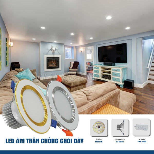 Bóng LED âm trần tiết kiệm điện 