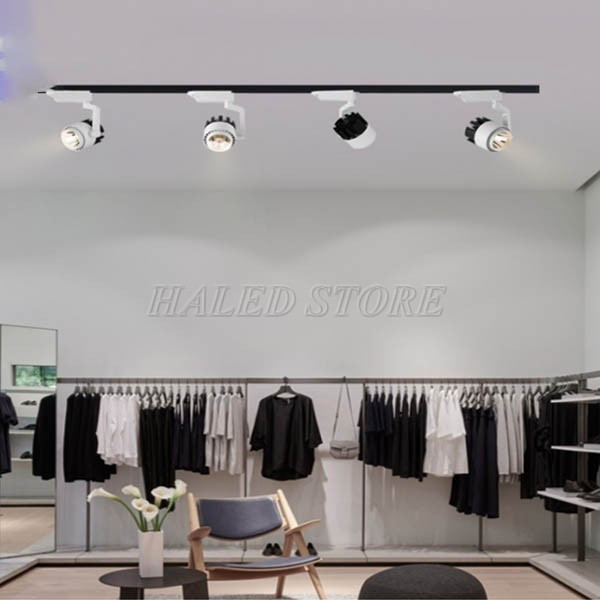 Đèn rọi thanh ray chiếu sáng shop quần áo