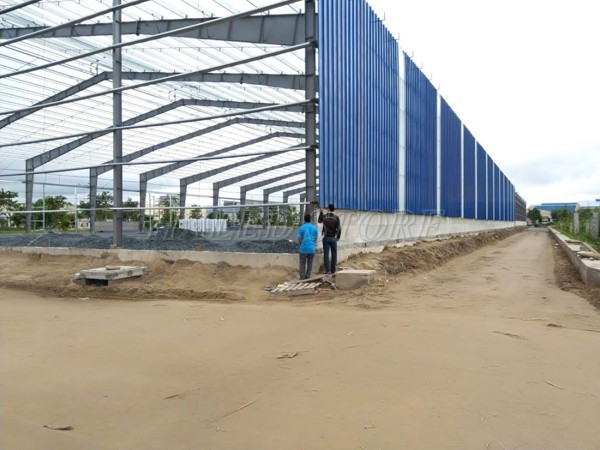 Nhà xưởng lắp ghép tường bao quanh