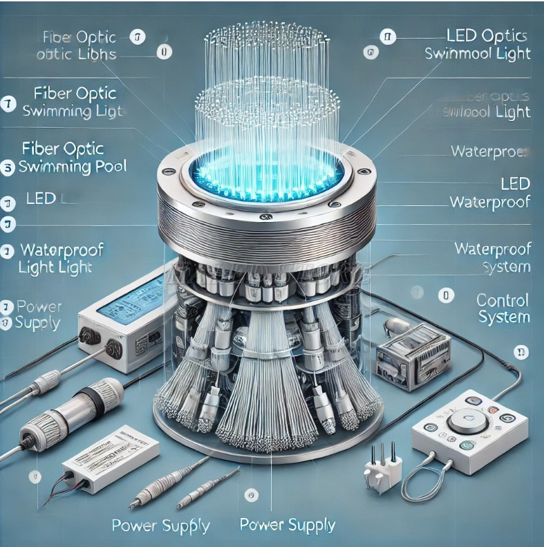 Cấu  tạo đèn hồ bơi sợi quang