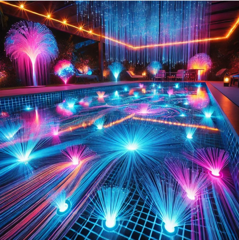 Đèn sợi quang có chế độ đổi màu theo nhạc