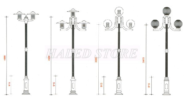 trụ đèn trang trí sân vườn