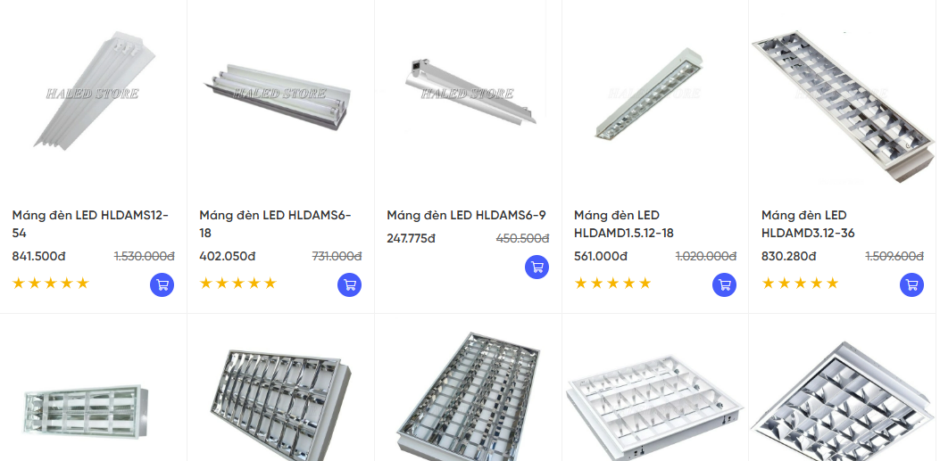 máng bóng đèn led