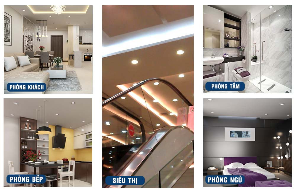 Đèn LED âm trần hiện đang được sử dụng rộng rãi trong thực tế. 