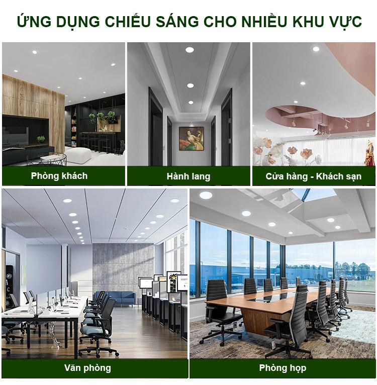 Đèn LED 7W của Rạng Đông được dùng trong rất nhiều công trình khác nhau. 