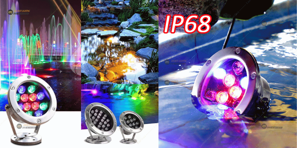 Đèn âm nước hồ cá cần có tiêu chuẩn chống nước IP68. 