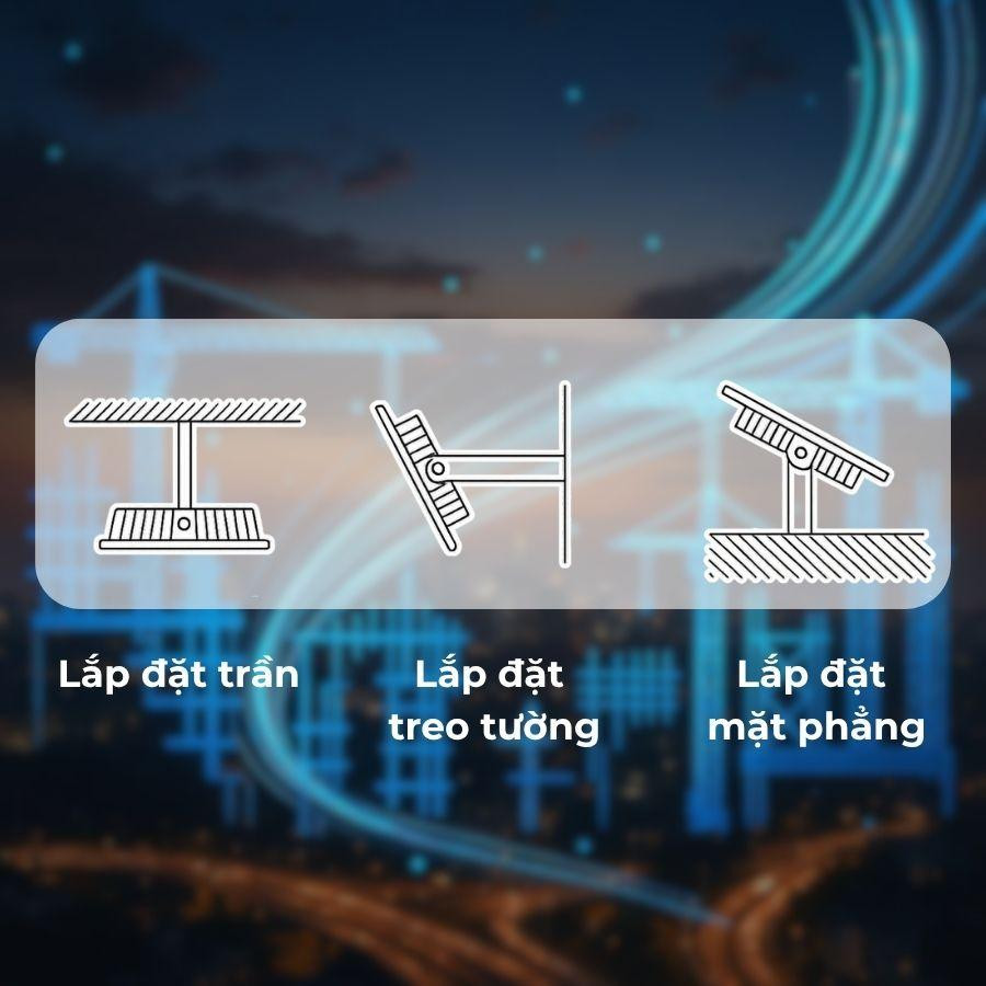 Đèn pha LED 50W có thể lắp đặt theo nhiều cách khác nhau. 