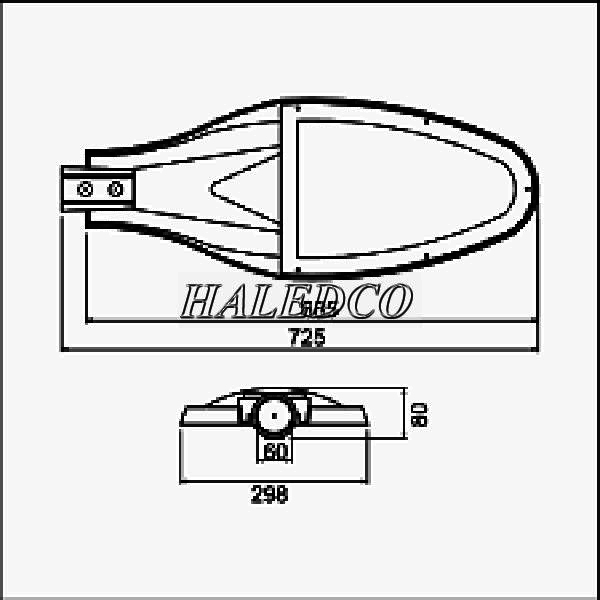 Bản vẽ đèn đường LED PRDA PSTL100L-100
