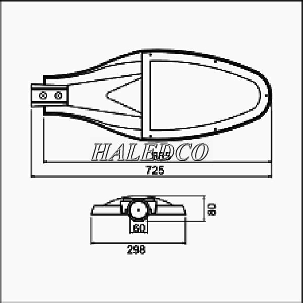 Bản vẽ đèn đường LED PRDA PSTL120L-120